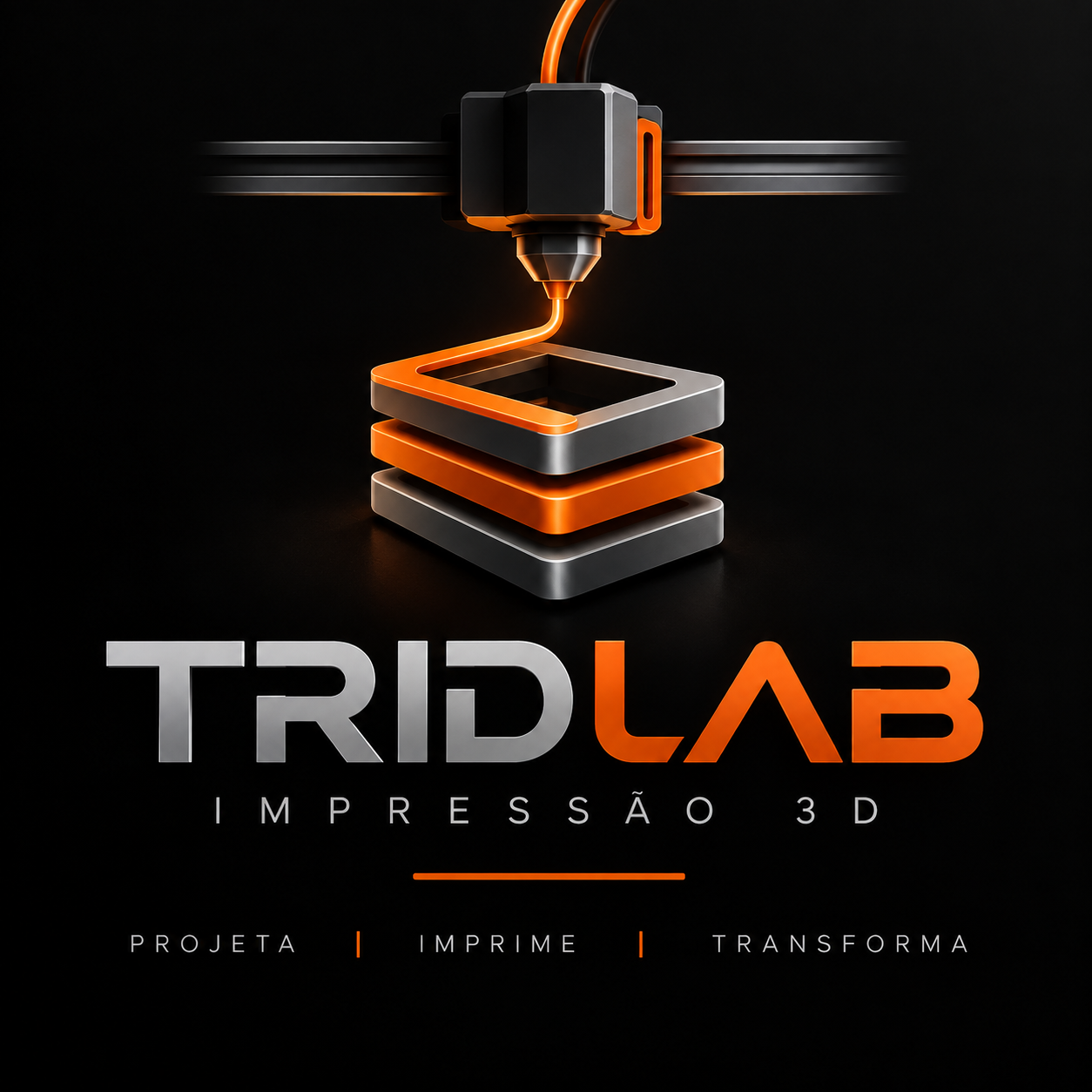 Identidade visual TRIDLAB com impressão 3D em camadas